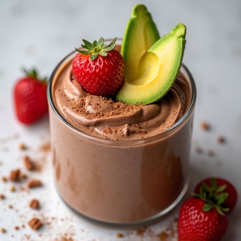 Chocolate Protein Mousse with Peanut Butter Swirl