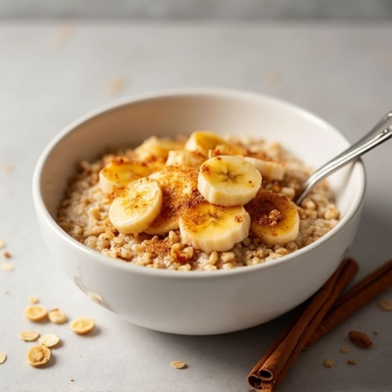 Caramelized Banana Protein Oatmeal Bowl