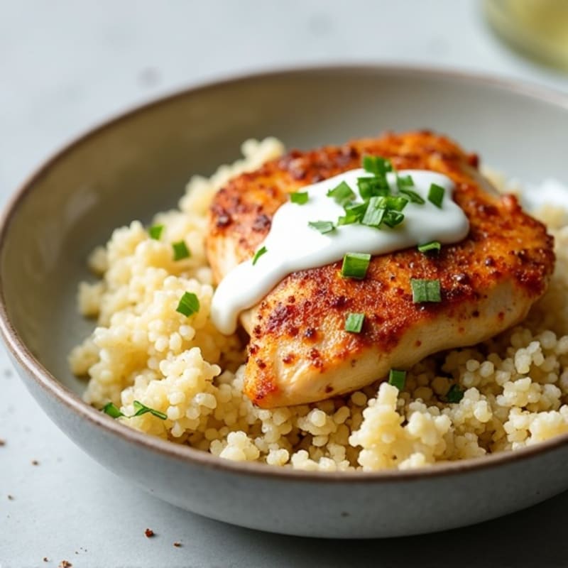 Creamy Yogurt-Spiced Chicken with Cauliflower Rice
