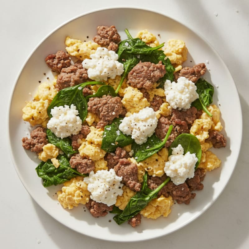 Savory Beef and Cottage Cheese Scramble