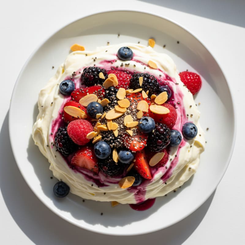 Silky Greek Yogurt Protein Mousse with Mixed Berries