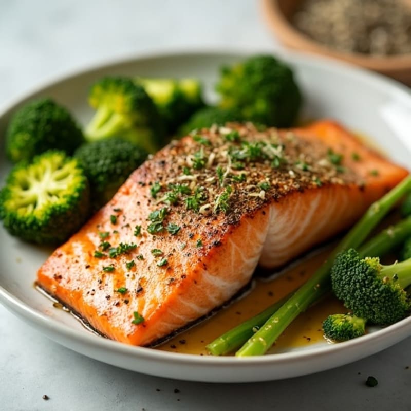 Herb-Crusted Salmon with Roasted Broccoli