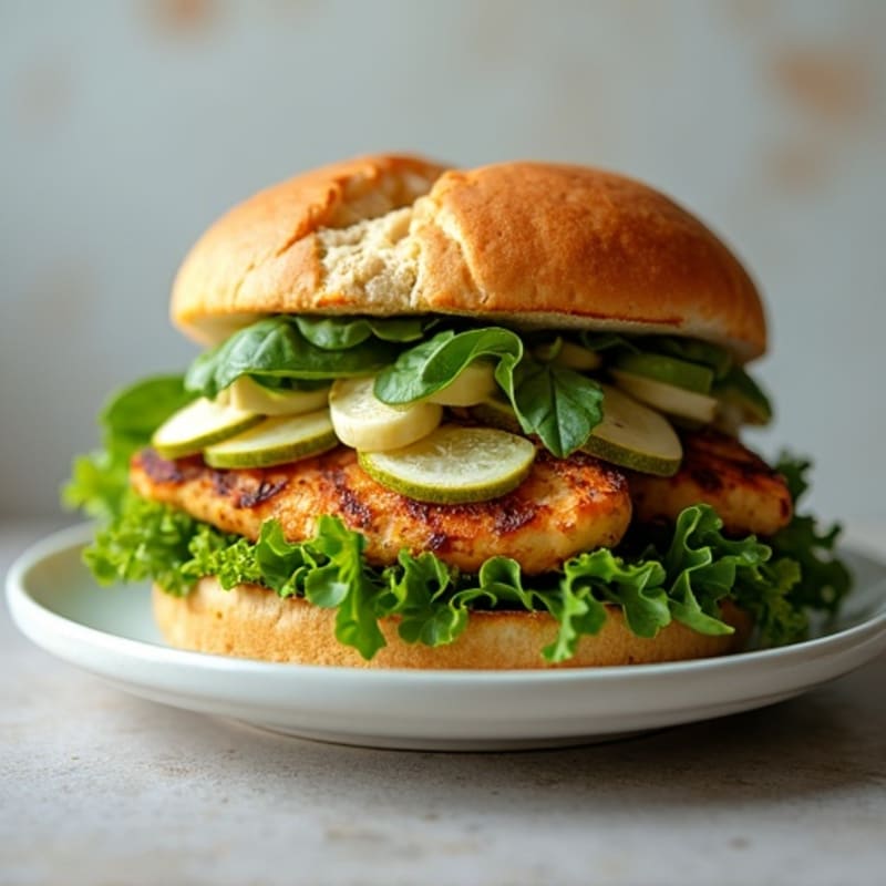 Herb-Pesto Grilled Chicken Sandwich with Fresh Greens