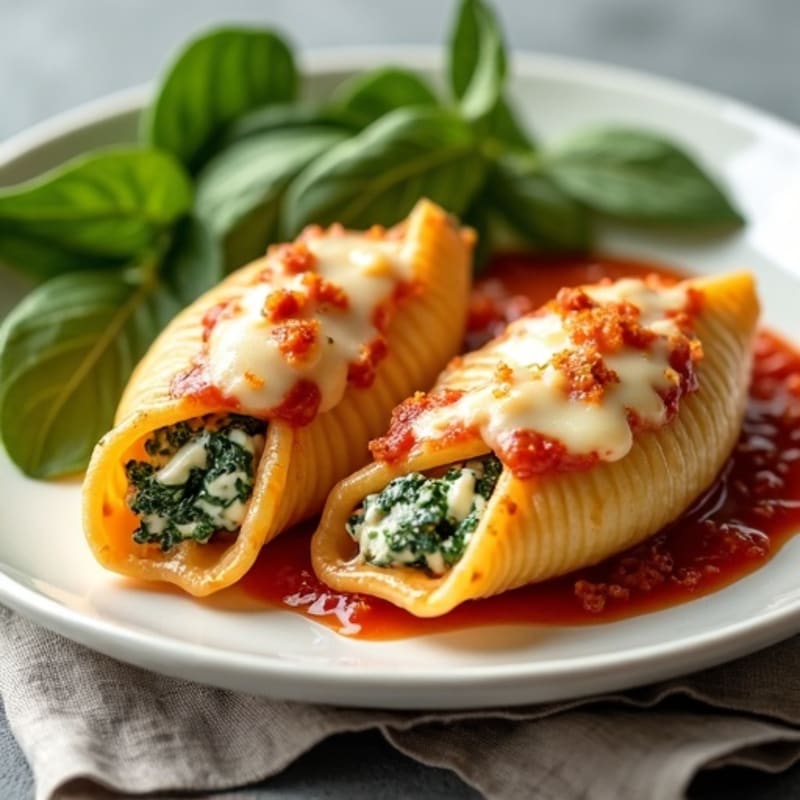 Creamy Spinach Ricotta Whole Wheat Stuffed Shells