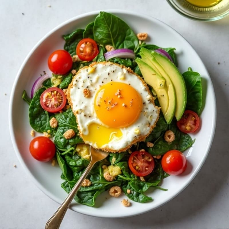 Cottage Cheese Scramble with Spinach and Cherry Tomatoes