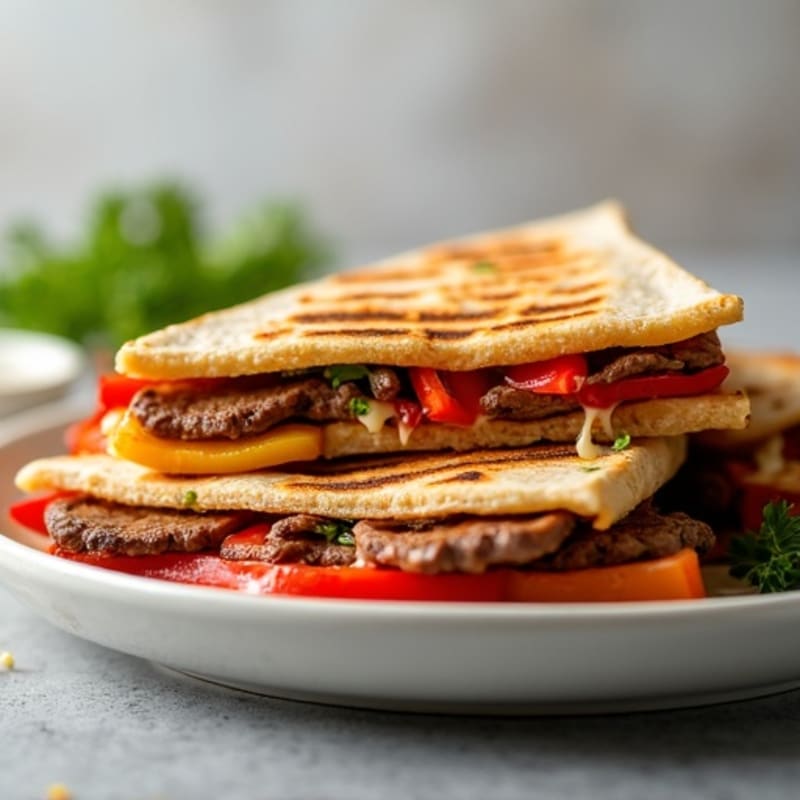 Grilled Steak and Bell Pepper Quesadillas