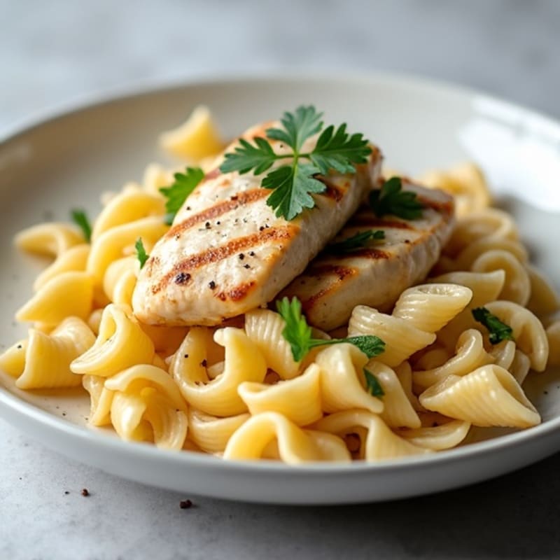 Healthy Chicken Alfredo Pasta