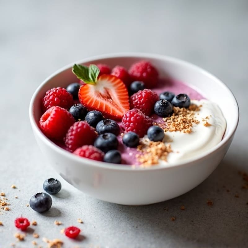 Silky Greek Yogurt Protein Bowl with Mixed Berries