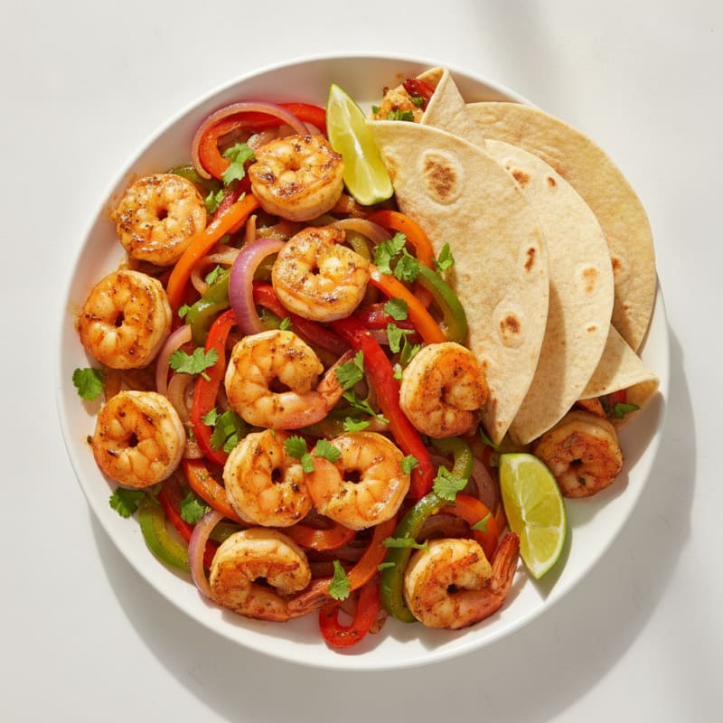 Chili-Lime Shrimp Fajitas with Warm Tortillas