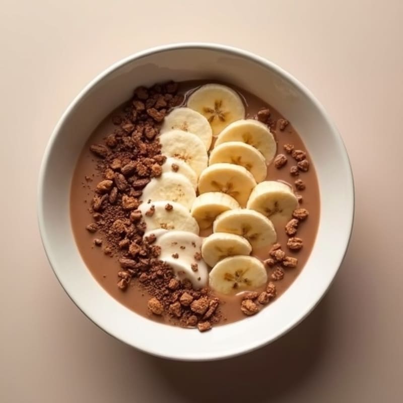 Creamy Peanut Butter Chocolate Protein Smoothie Bowl