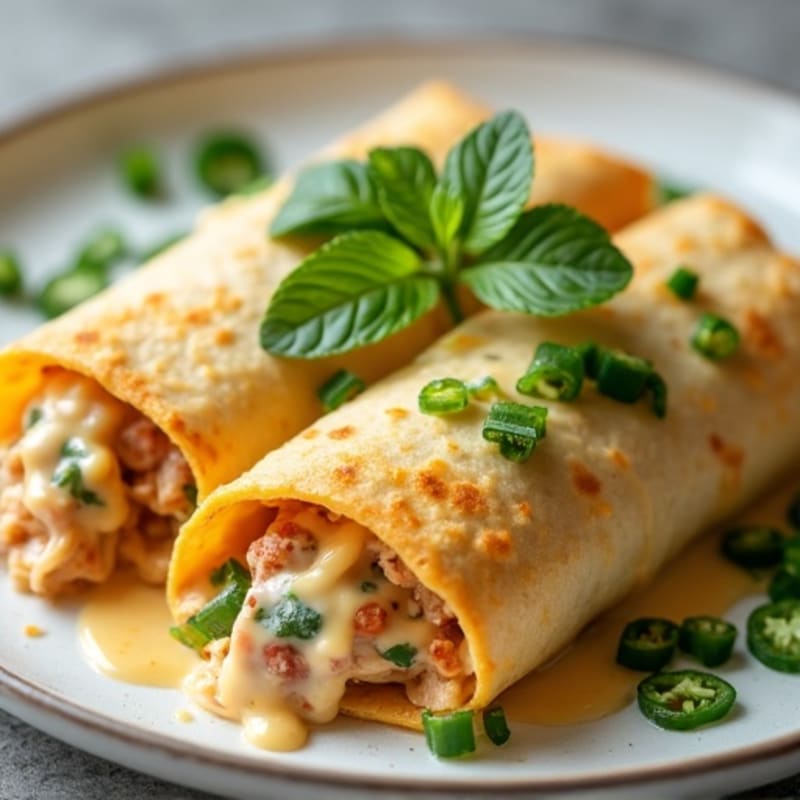 Creamy Green Chile Chicken Enchiladas