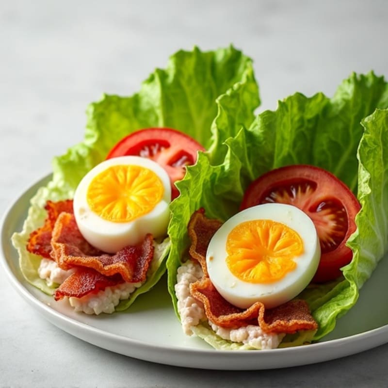 Turkey and Crispy Bacon Lettuce Wraps with Fresh Tomato