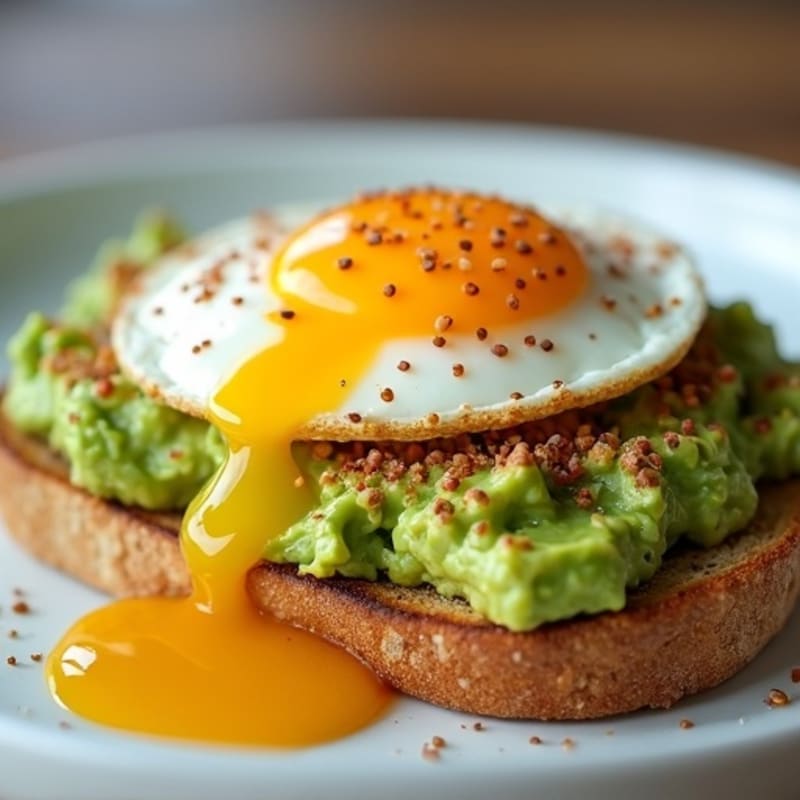 Creamy Avocado Toast with Jammy Egg and Everything Bagel Seasoning