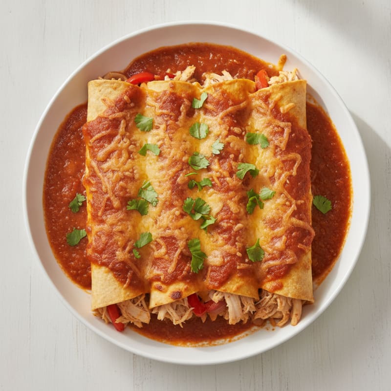 Clean-Eating Chicken Enchiladas with Smoky Red Sauce