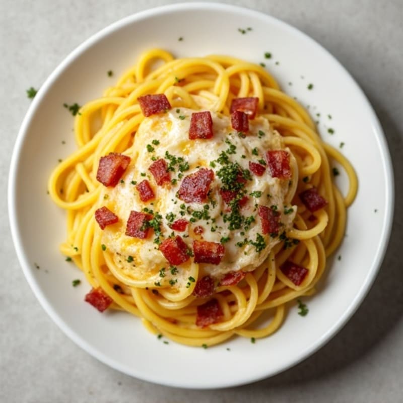 Creamy Turkey Bacon Spaghetti Squash Carbonara