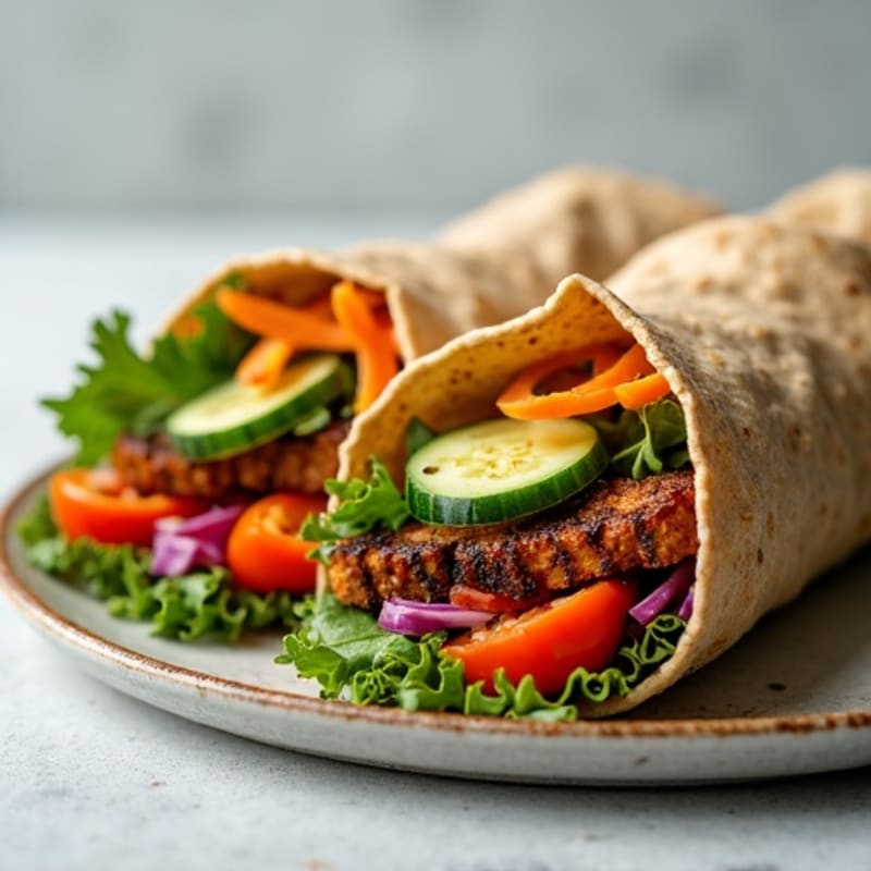 Crunchy Rainbow Veggie Wrap with Hummus