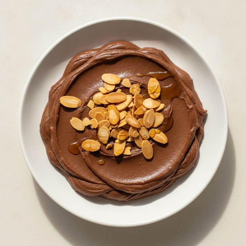 Silky Chocolate Protein Pudding with Toasted Almonds