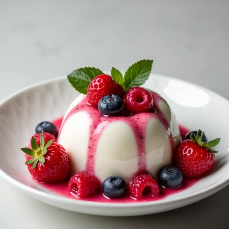 Chicken Protein Pudding with Greek Yogurt and Berries