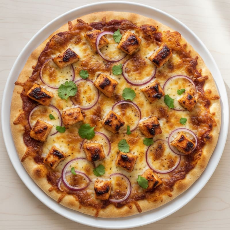 High-Protein BBQ Chicken Pizza with Red Onion