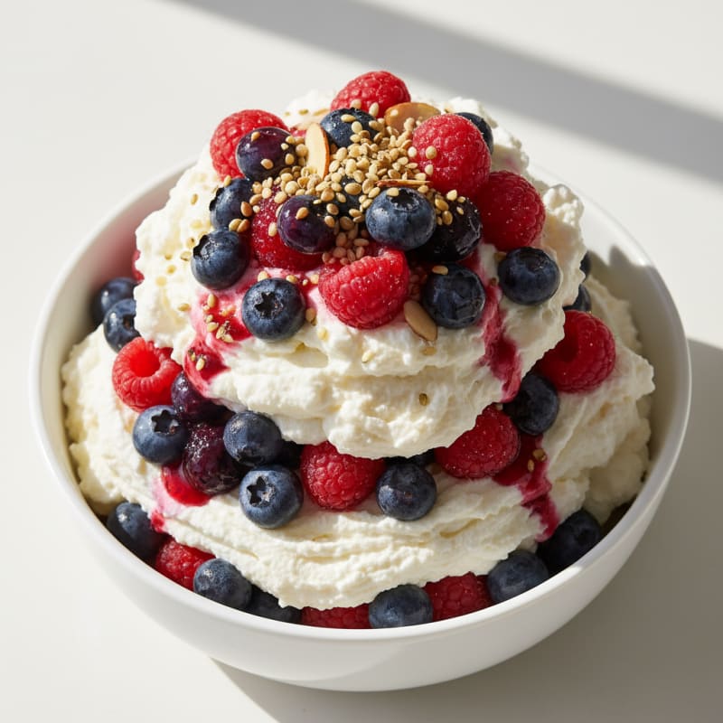 Greek Yogurt Protein Parfait with Mixed Berries
