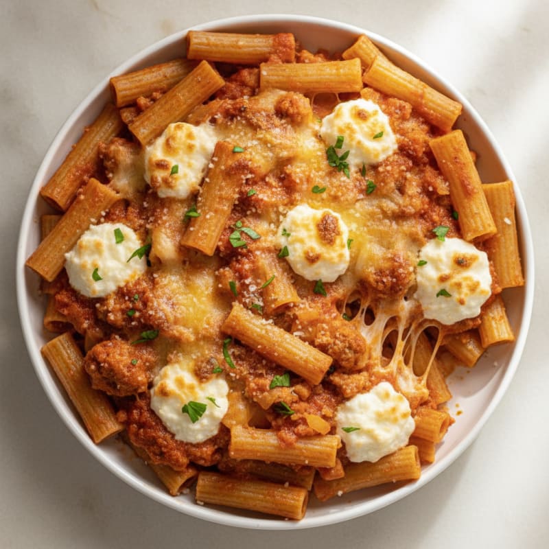 Classic Baked Ziti with Ricotta