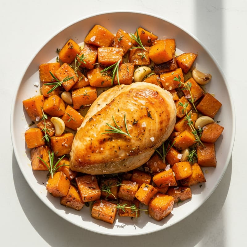 Tender Herb-Roasted Chicken and Root Vegetables