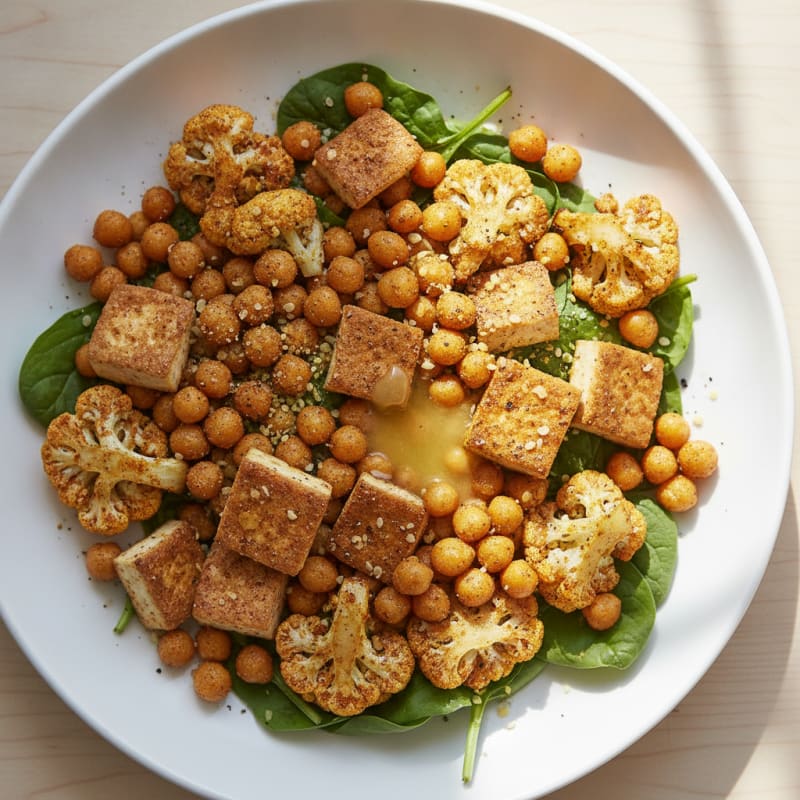 Roasted Cauliflower and Chickpea Bowl
