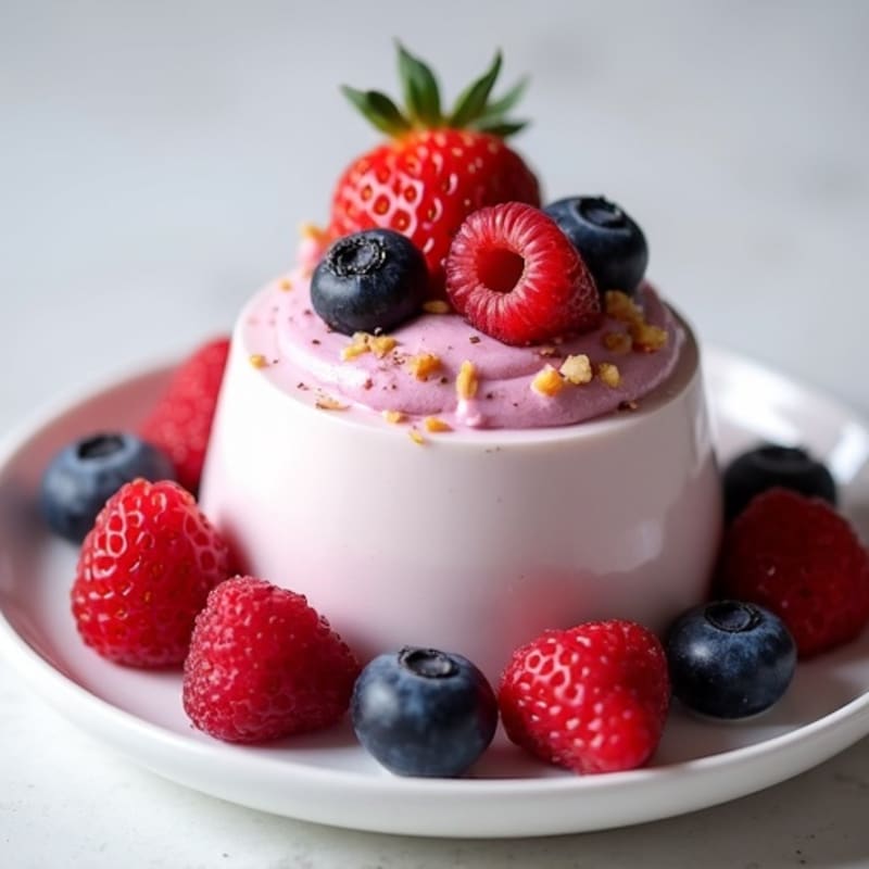 Silky Greek Yogurt Protein Mousse with Mixed Berries