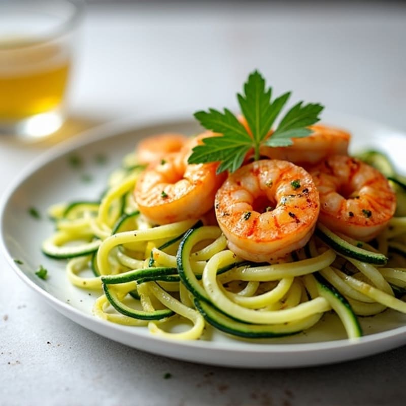 Pan-Seared Lemon Garlic Shrimp with Zucchini Noodles