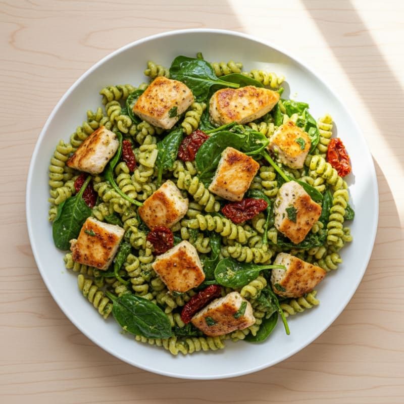 Chicken Pesto Pasta with Sun-Dried Tomatoes