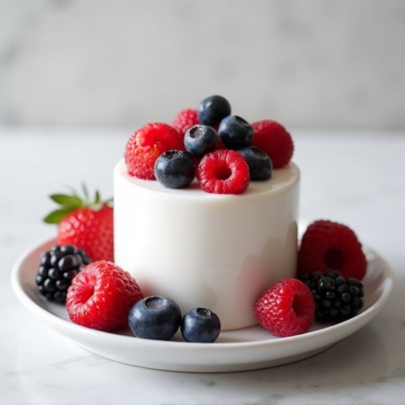 Silky Greek Yogurt Protein Pudding with Mixed Berries