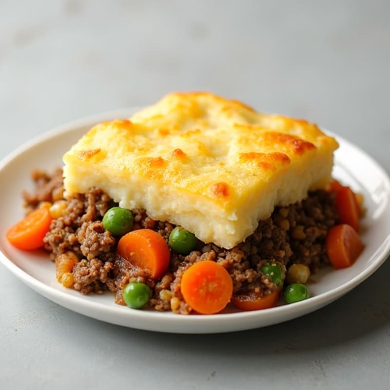 Lean Ground Beef Shepherd's Pie with Creamy Potato Topping and Hearty Vegetables