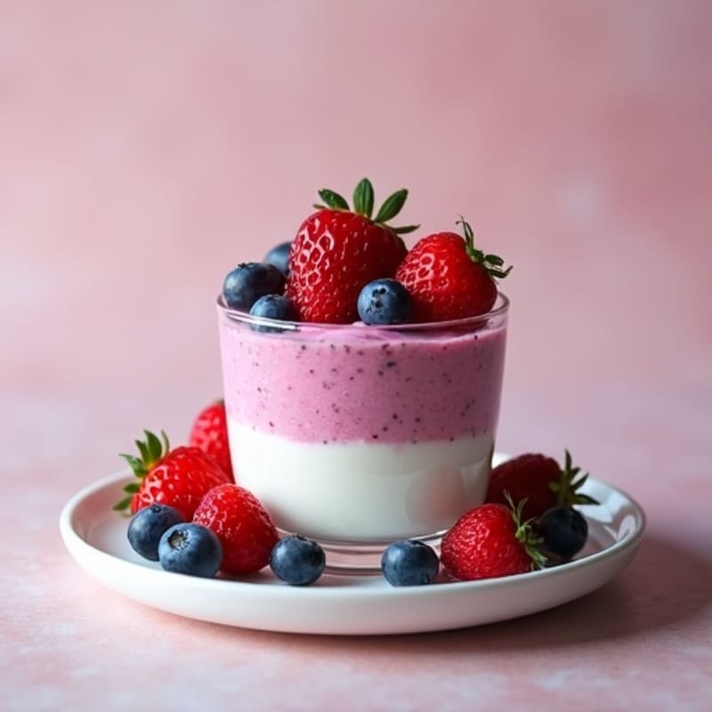 Greek Yogurt Protein Pudding with Mixed Berries