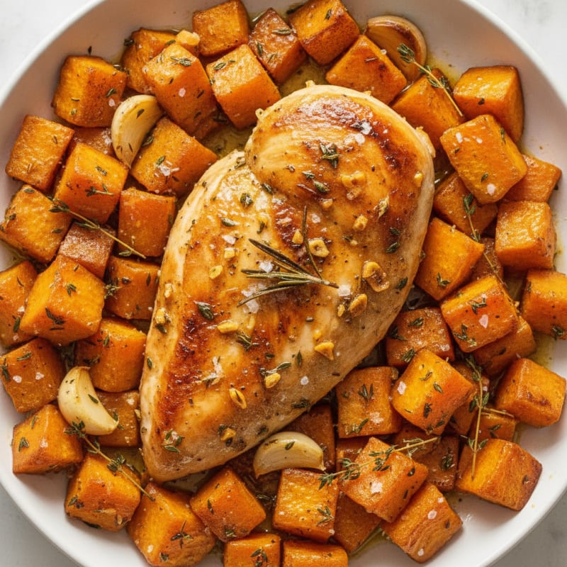 Garlic Herb Roasted Chicken with Root Vegetables