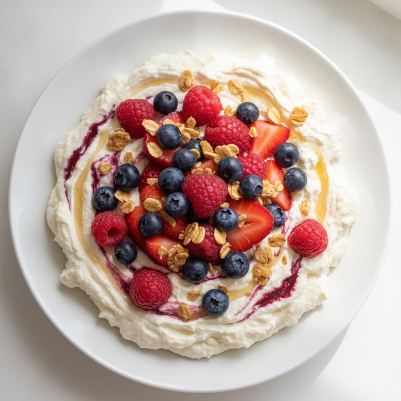 Silky Vanilla Protein Yogurt with Berries