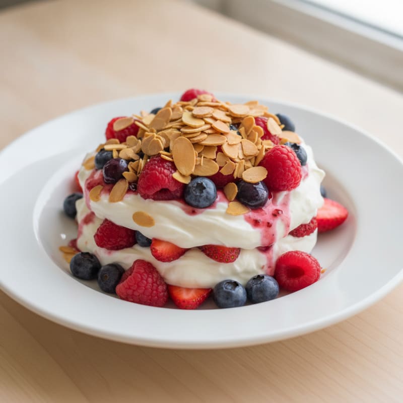 Greek Yogurt Protein Parfait with Mixed Berries