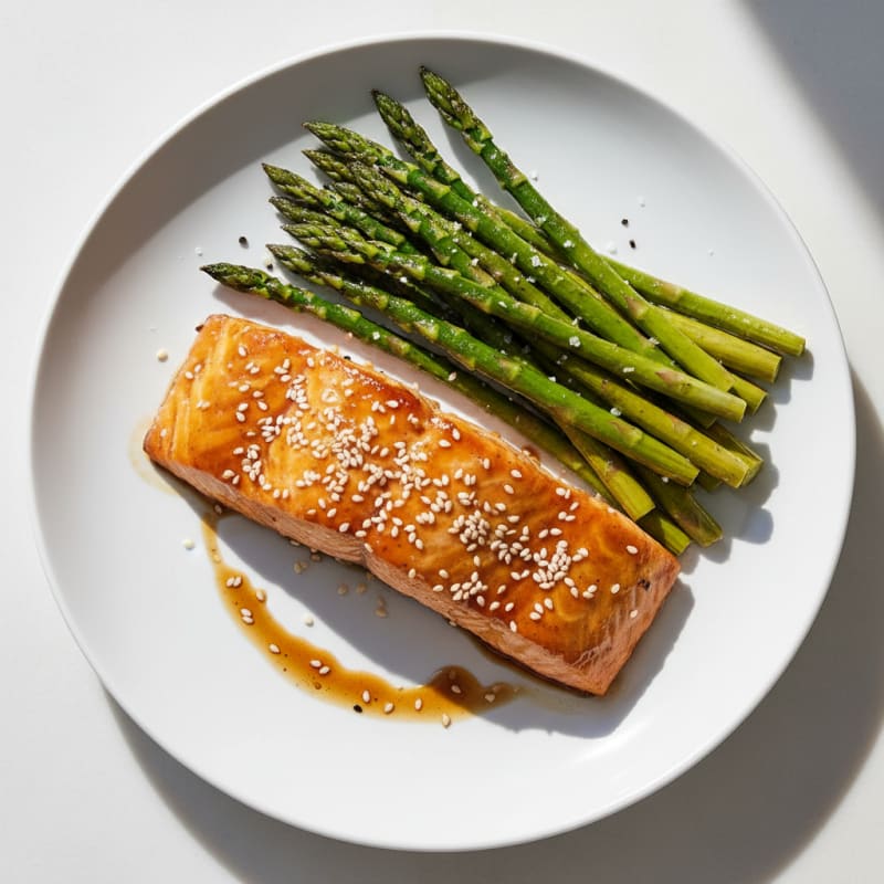 Teriyaki Glazed Salmon with Roasted Asparagus