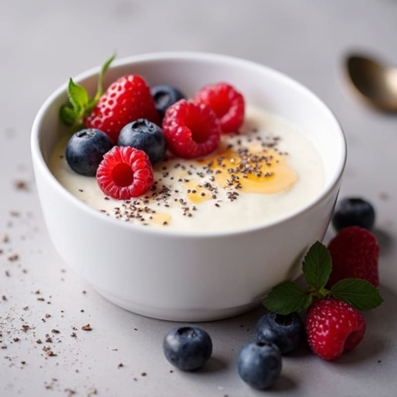 Creamy Greek Yogurt Protein Pudding with Berries