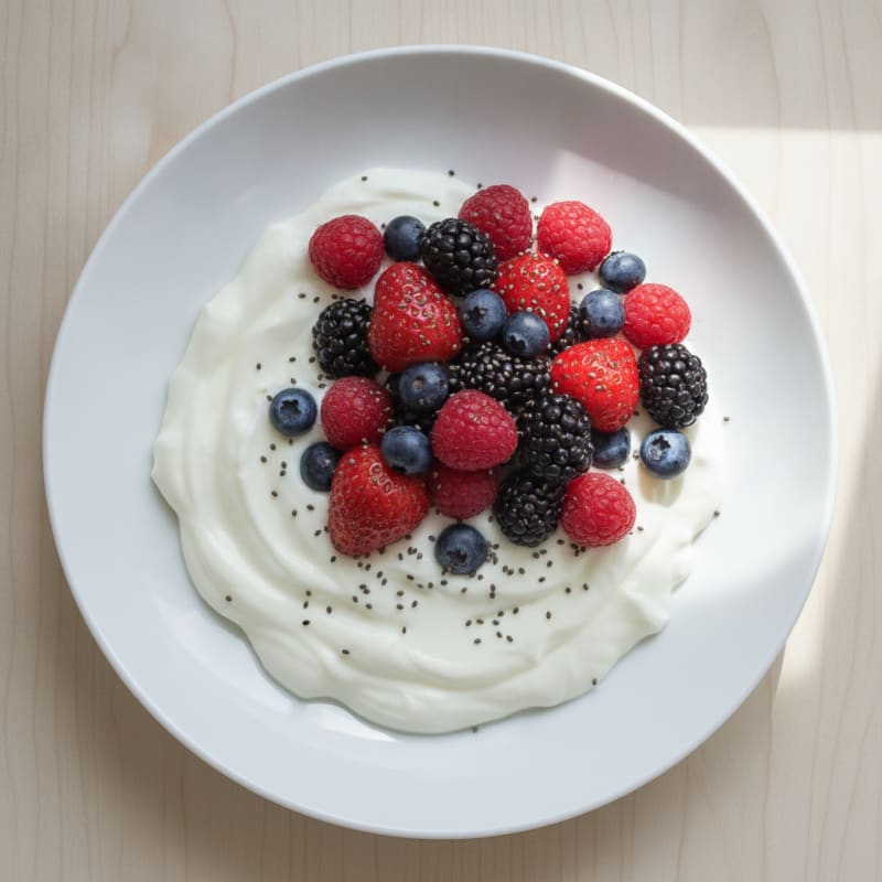 Silky Greek Yogurt Protein Pudding with Fresh Berries