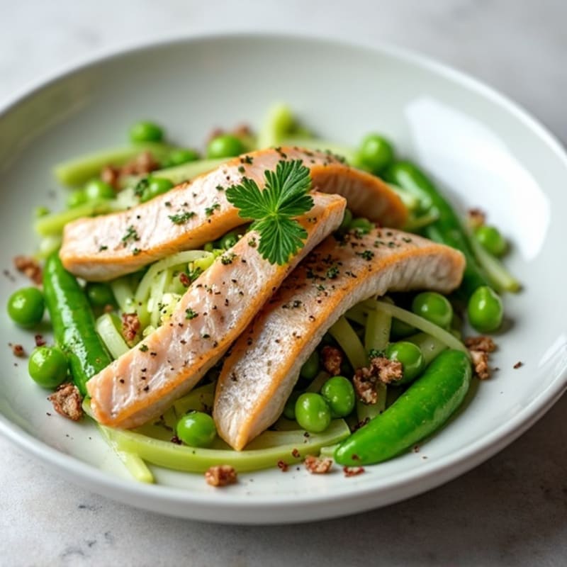 Fresh Sardine Salad with Crispy Celery and Snap Peas