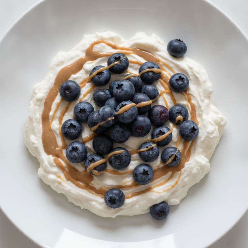 Greek Yogurt Protein Mousse with Blueberries