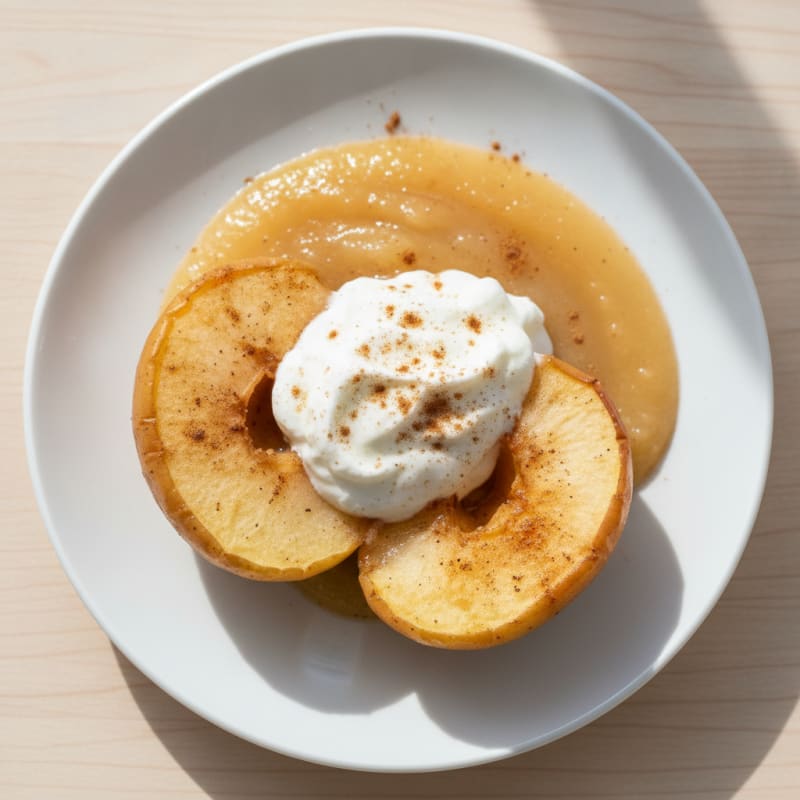 Baked Apple with Unsweetened Applesauce and Greek Yogurt
