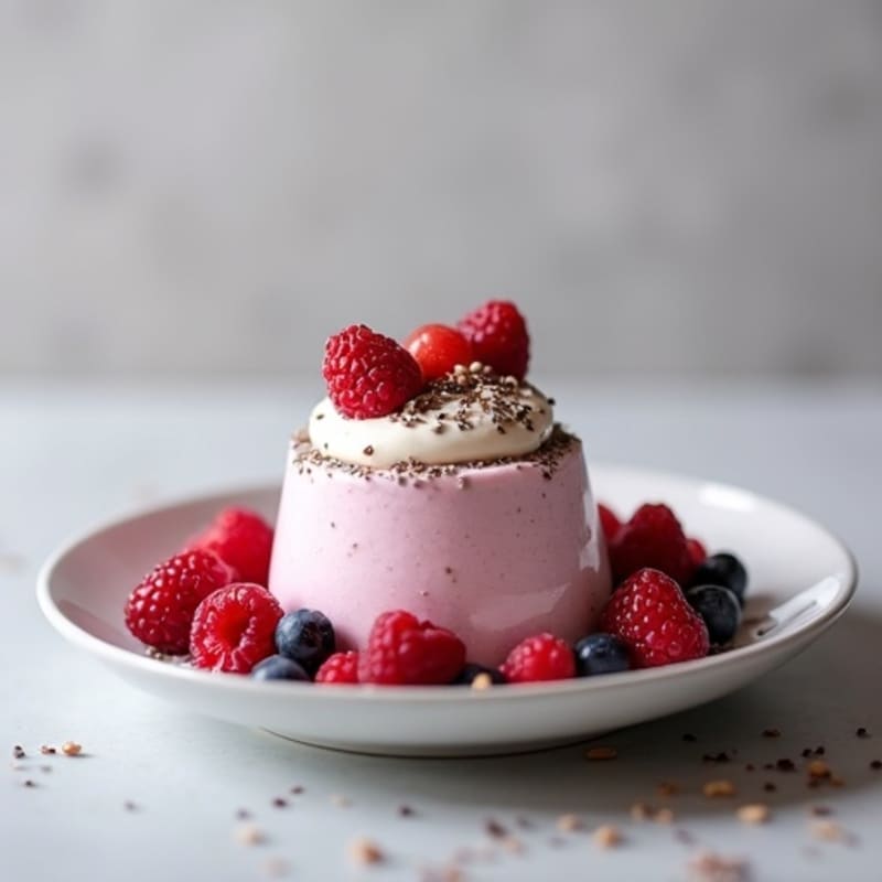 Greek Yogurt Protein Mousse with Mixed Berries