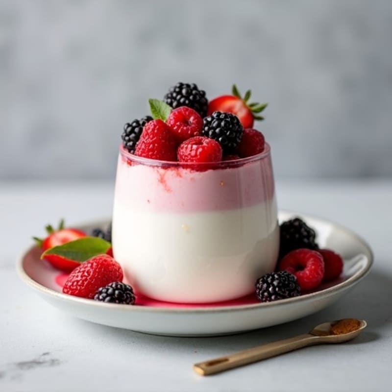 Greek Yogurt Protein Mousse with Mixed Berries