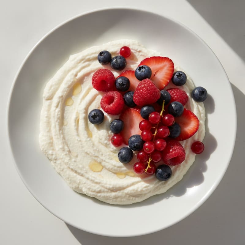 Silky Greek Yogurt Protein Mousse with Mixed Berries