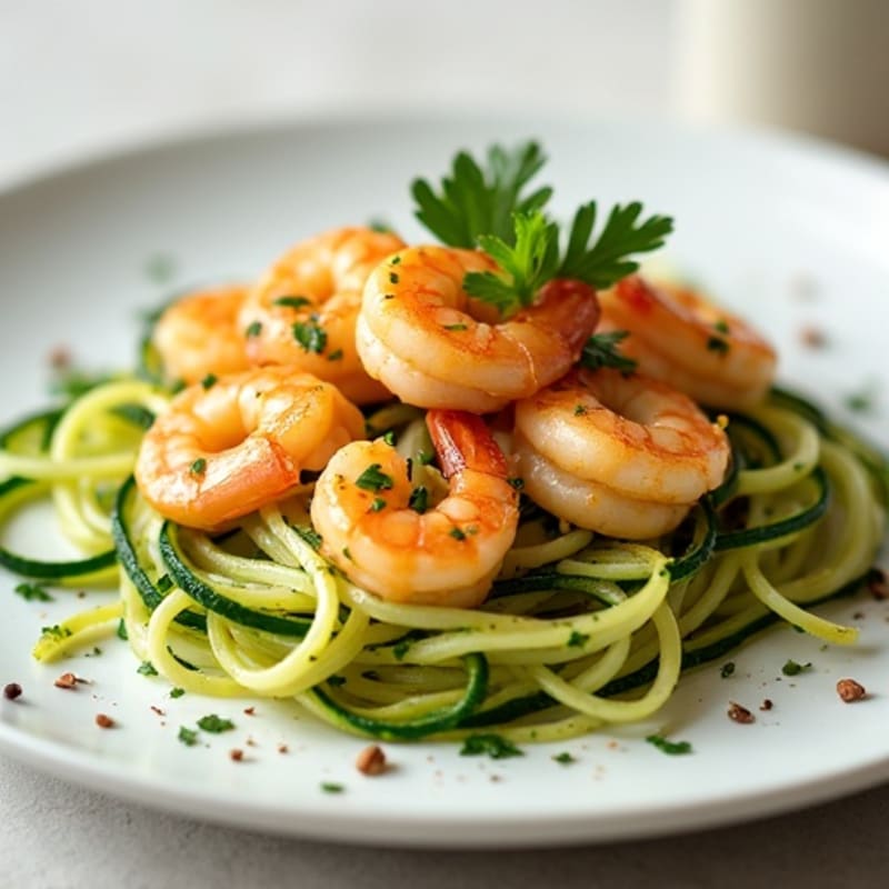 Lemon-Garlic Butter Shrimp with Herb Zucchini Noodles