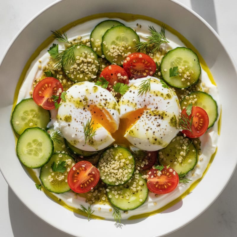Savory Yogurt Breakfast Bowl with Herbs