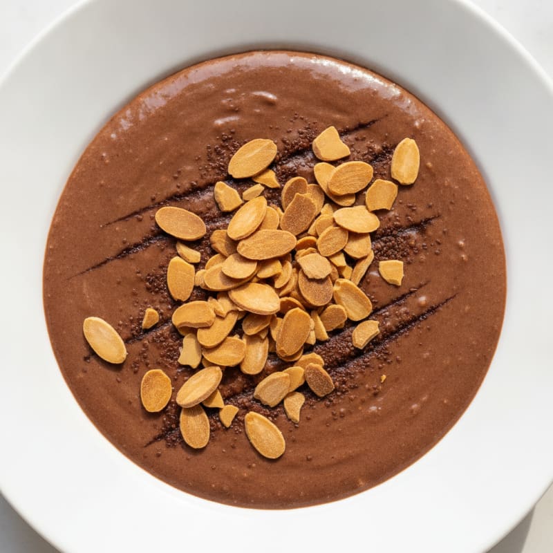 Silky Chocolate Protein Pudding with Toasted Almonds