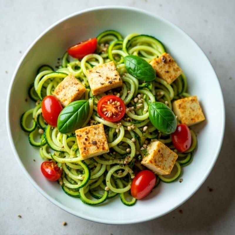 Fresh Zucchini Noodles with Vibrant Vegan Pesto