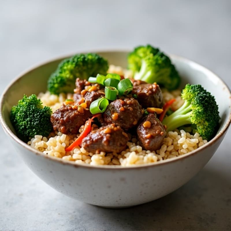 Ginger-Garlic Beef and Broccoli Rice Bowl